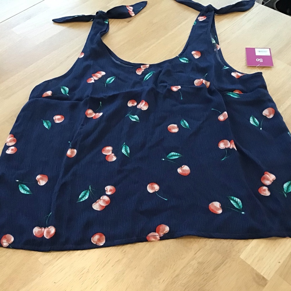 Top XL Navy/Red By So, Fixed Shoulder ties NWT